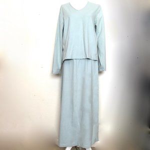 Eddie Bauer Skirt Long Sleeved Top Set, Womens Medium Tall, Cotton Stretch